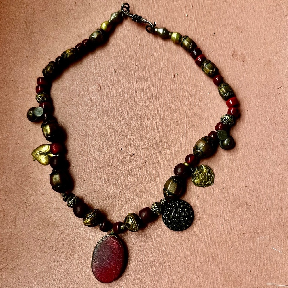 Handmade artisan mixed bead necklace